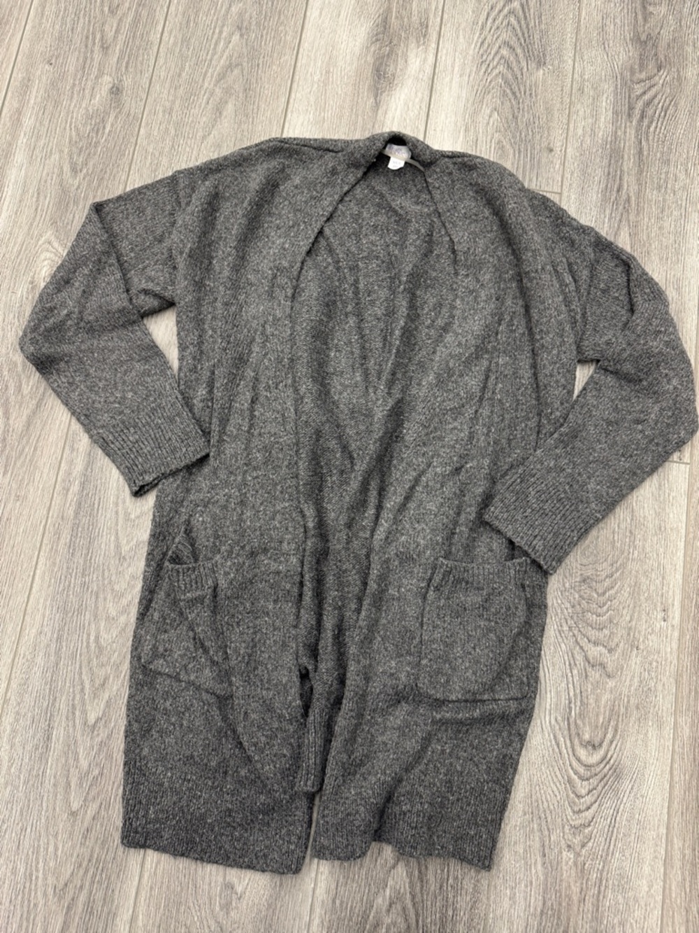 stars above Heather Gray Open-Front Knit Cardigan